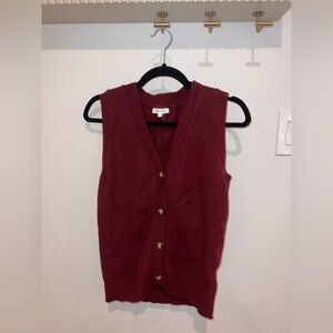 V Neck Button Up Sweater Vest